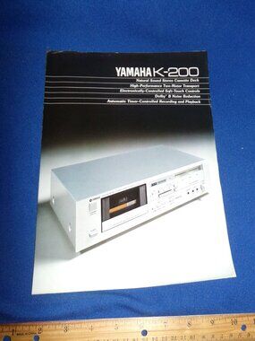 Vintage Original Yamaha K-200 Stereo Cassette Deck Brochure and Specs